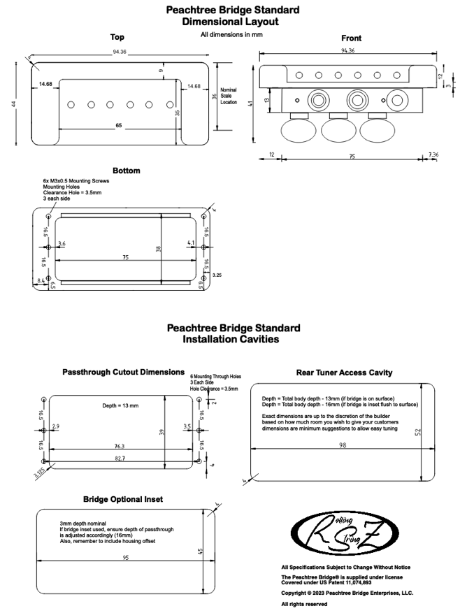 Peachtree Bridge Standard Dimensional Layout